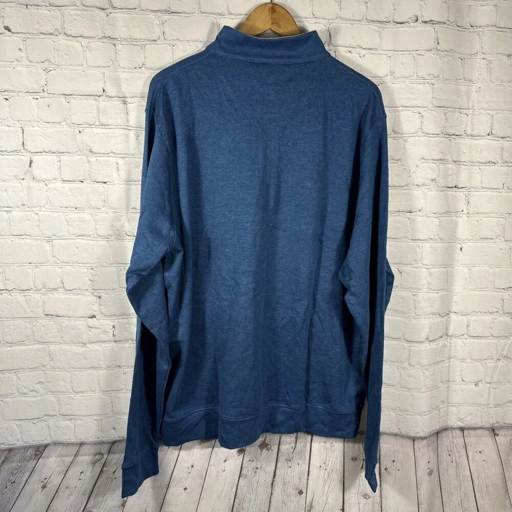 Collars & Co Quarter 1/4‎ Zip Sweater Blue Long Sleeve Preppy Golf  Cloud New